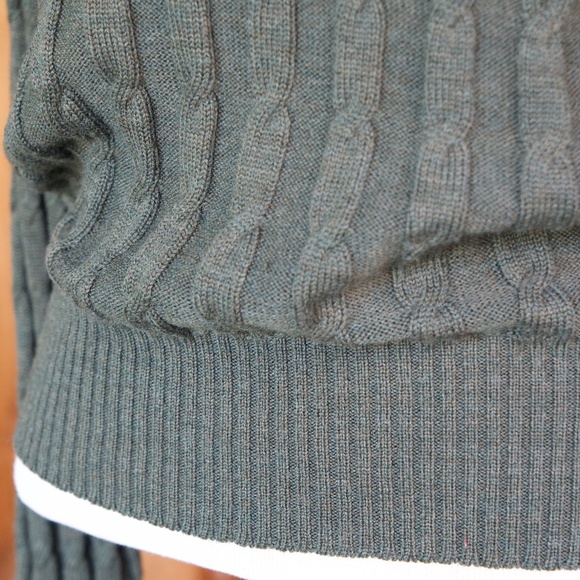 Vintage Laura Ashley 100% Wool Green Knitted Turtleneck Sweater Woman's Size M - Picture 6 of 16